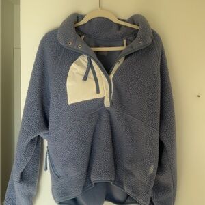 Free People Blue Fleece Pullover